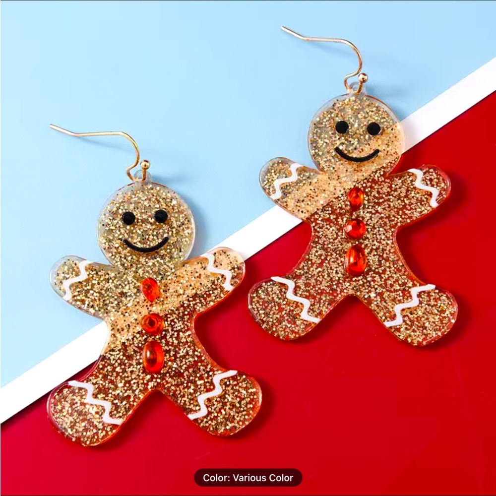 🎄 NWT- Christmas Cutie Pie Gingerbread Acrylic Earrings 🎄